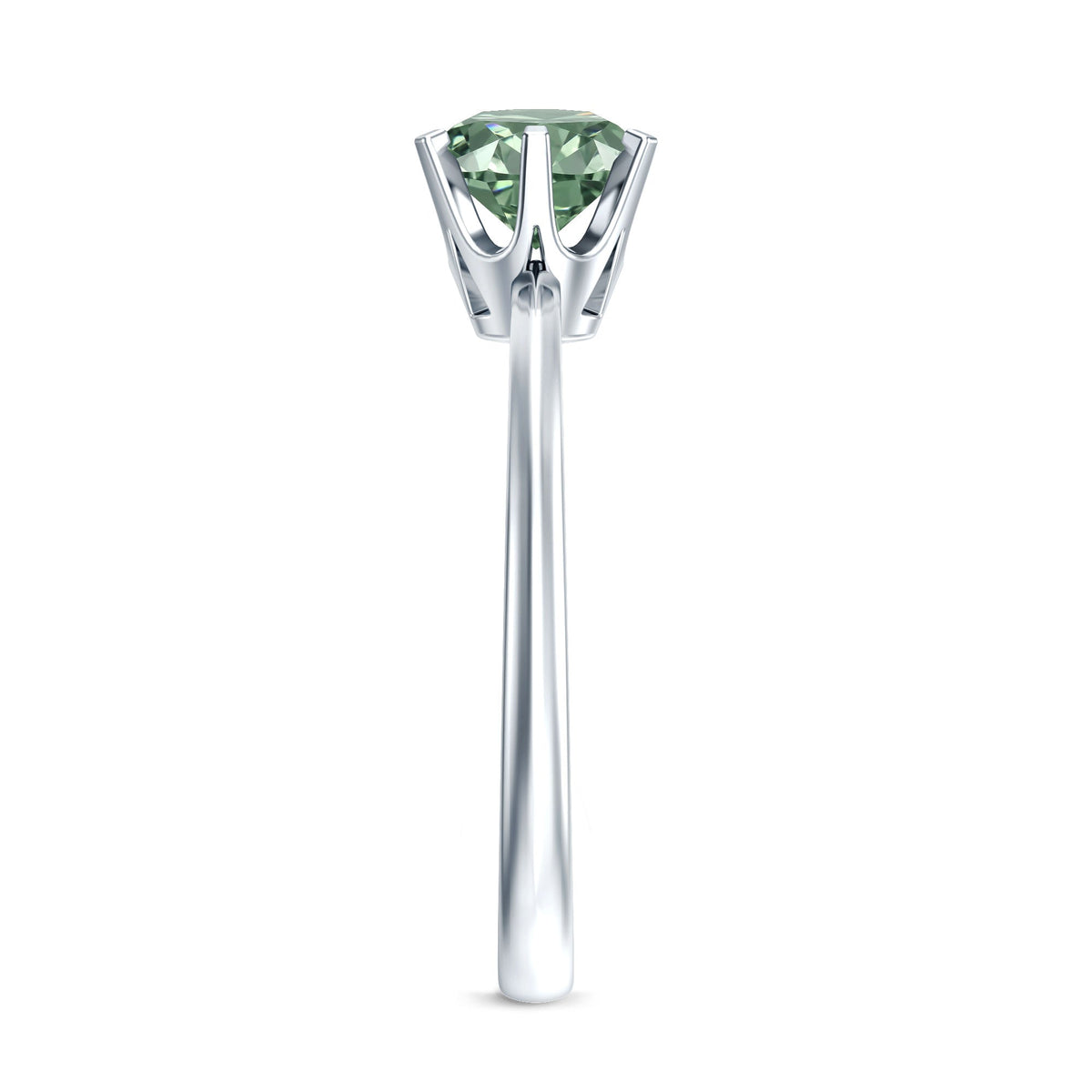 Lab Grown Green Diamond 1 Carat Solitaire Ring with IGI Certificate
