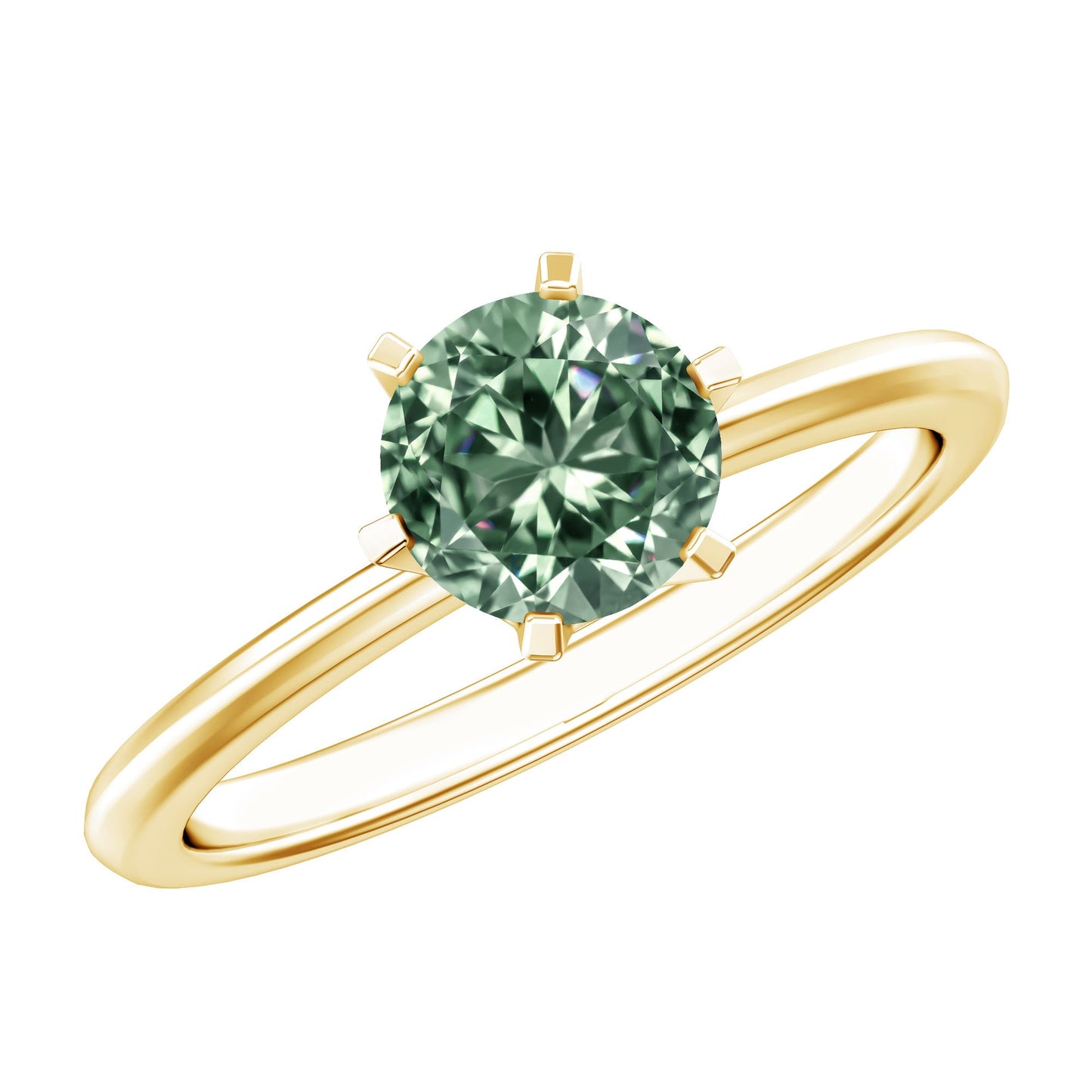 Lab Grown Green Diamond 1 Carat Solitaire Ring with IGI Certificate