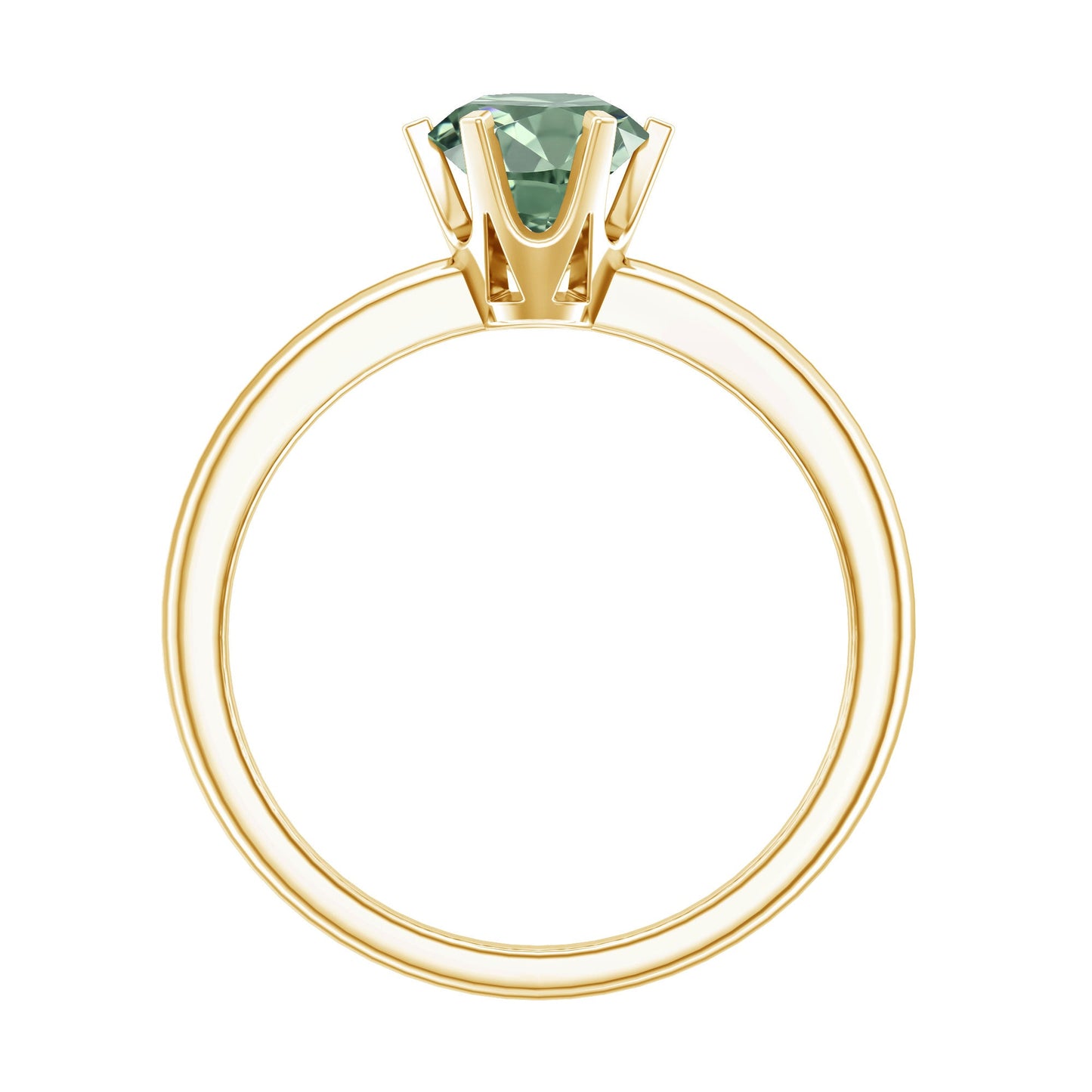 Lab Grown Green Diamond 1 Carat Solitaire Ring with IGI Certificate