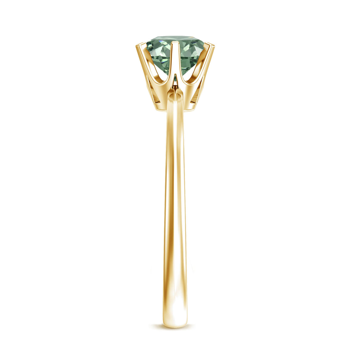 Lab Grown Green Diamond 1 Carat Solitaire Ring with IGI Certificate