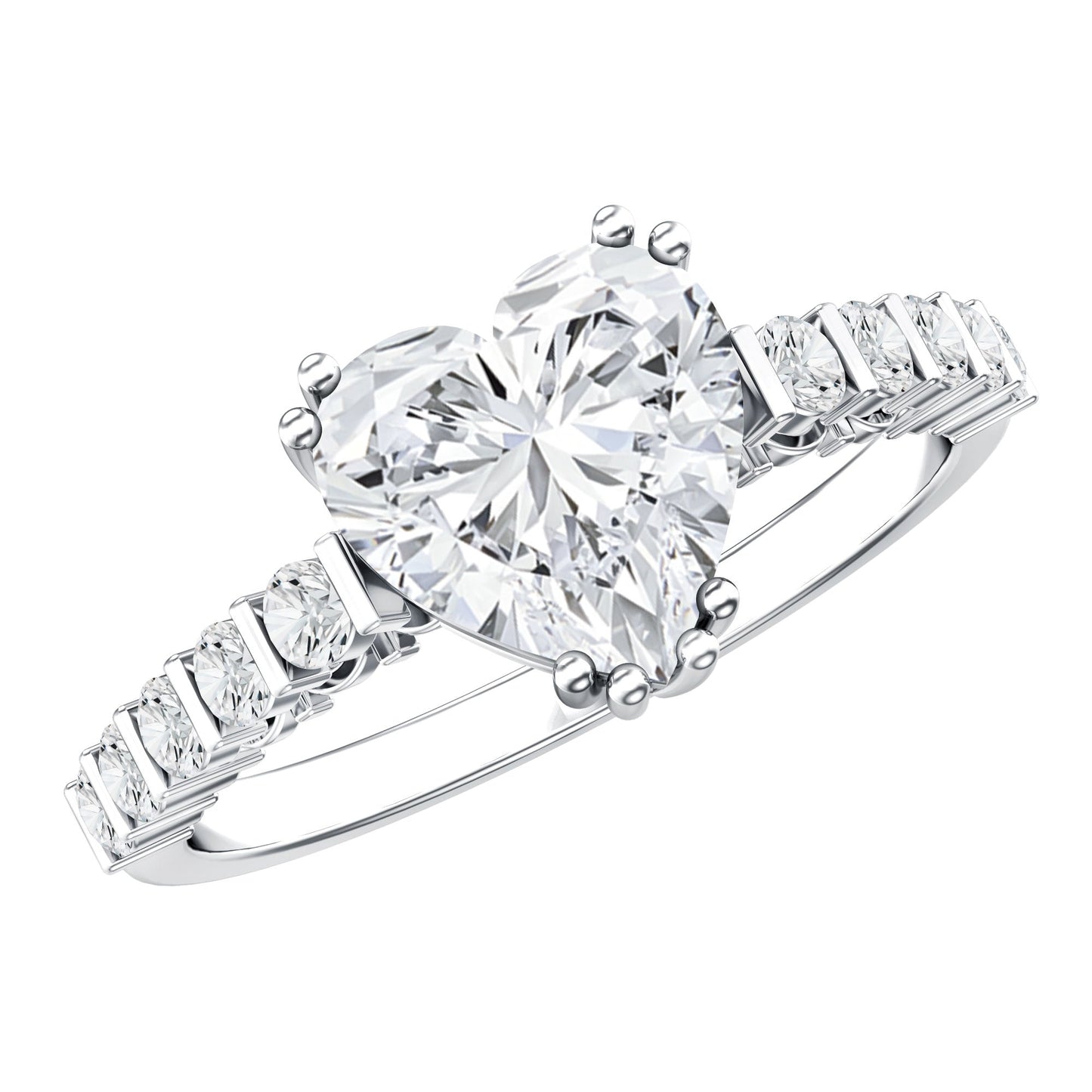 IGI Certified Lab Grown Diamond Heart Engagement Ring 2 Carat