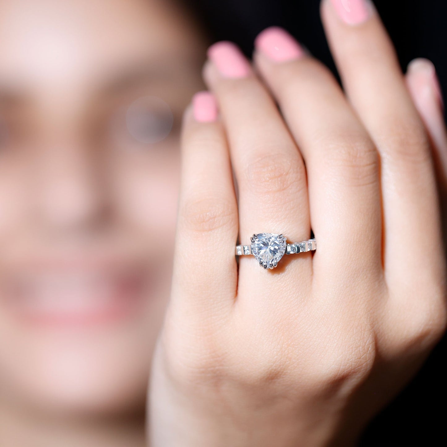 IGI Certified Lab Grown Diamond Heart Engagement Ring 2 Carat
