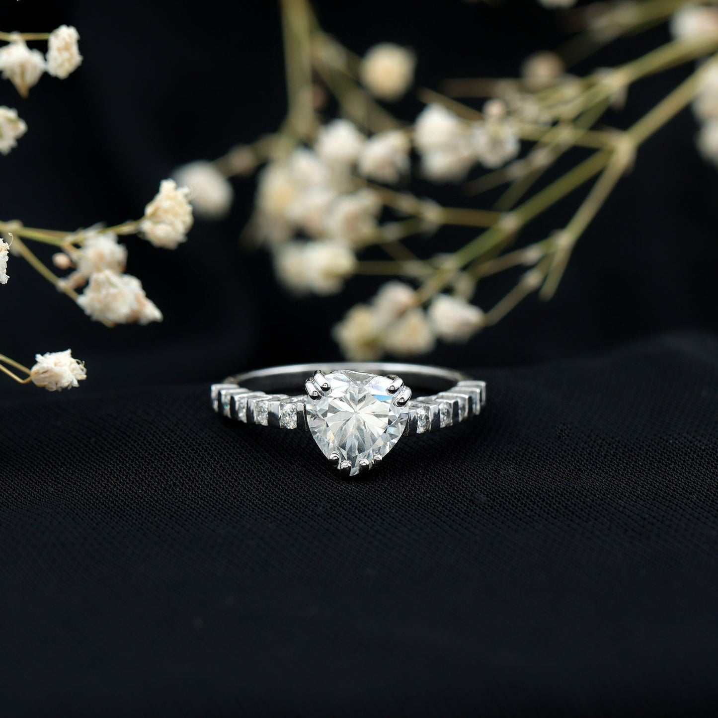 IGI Certified Lab Grown Diamond Heart Engagement Ring 2 Carat