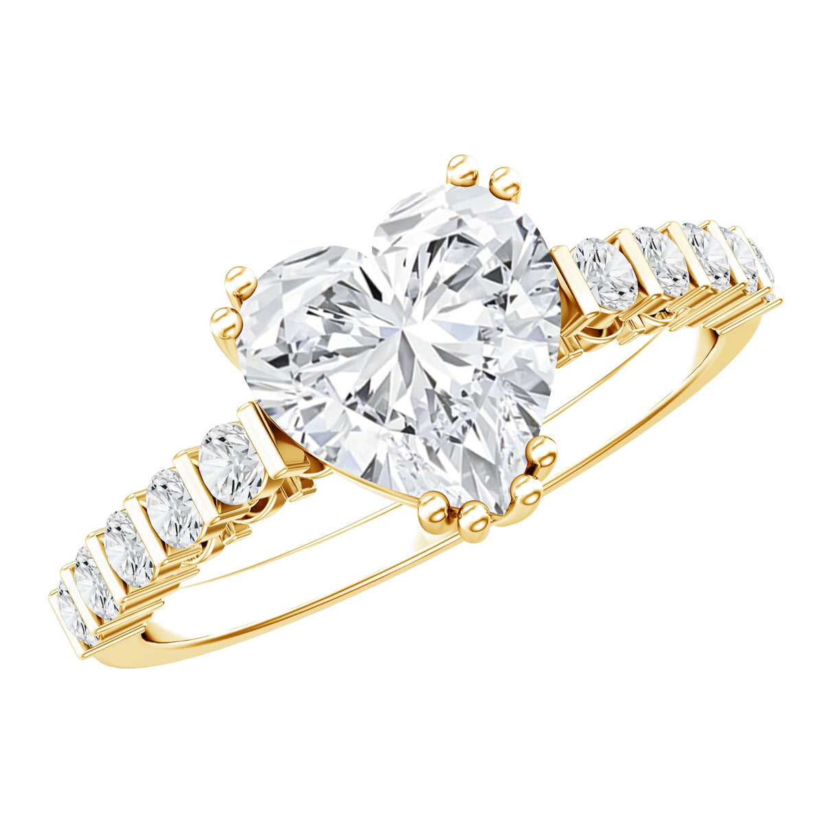 IGI Certified Lab Grown Diamond Heart Engagement Ring 2 Carat