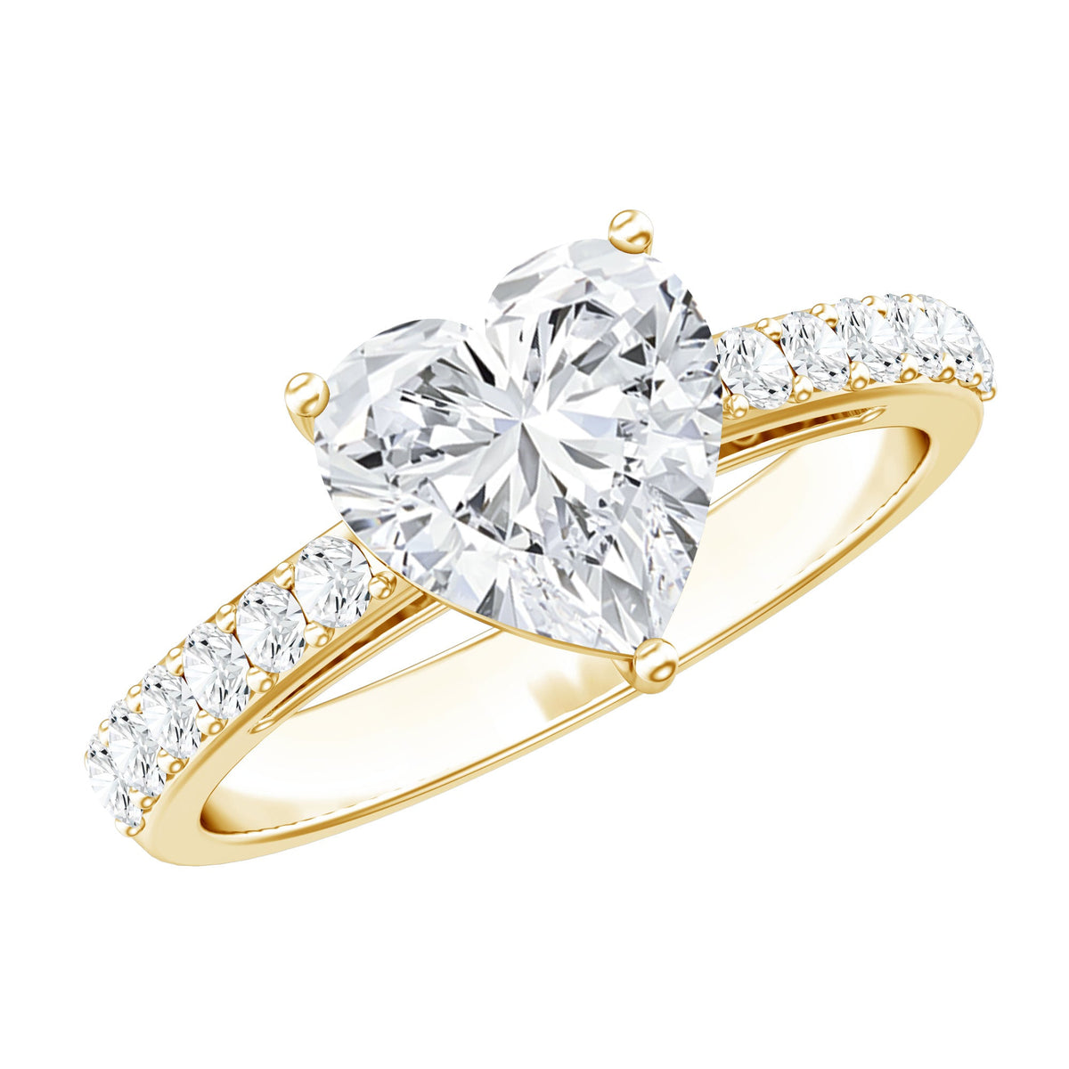 IGI Certified Heart Lab Grown Diamond Side Stone Engagement Ring 2 Carat