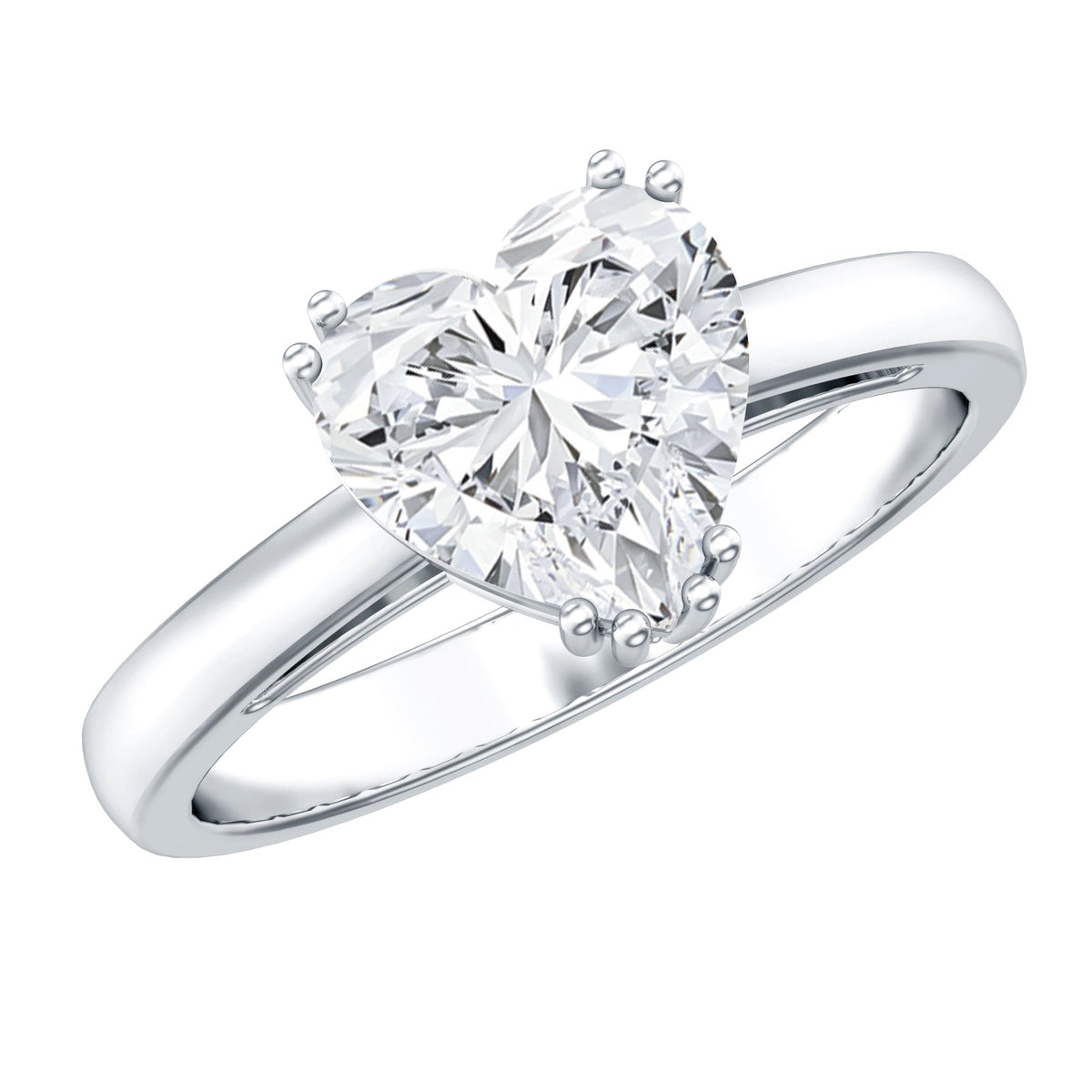 Heart Shaped 2 Carat Lab Grown Diamond Solitaire Engagement Ring with IGI Certificate