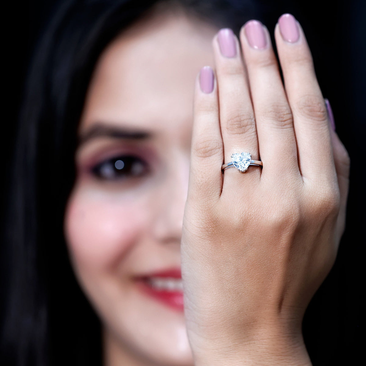 Heart Shaped 2 Carat Lab Grown Diamond Solitaire Engagement Ring with IGI Certificate