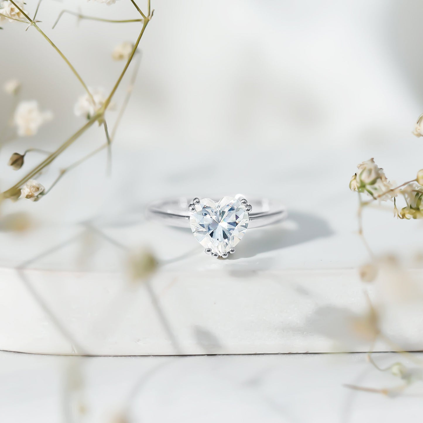 Heart Shaped 2 Carat Lab Grown Diamond Solitaire Engagement Ring with IGI Certificate