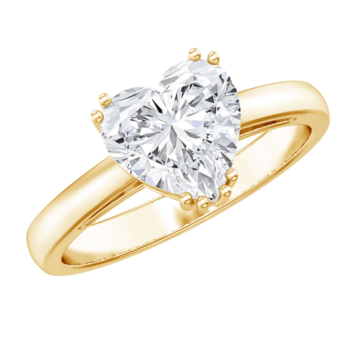 Heart Shaped 2 Carat Lab Grown Diamond Solitaire Engagement Ring with IGI Certificate