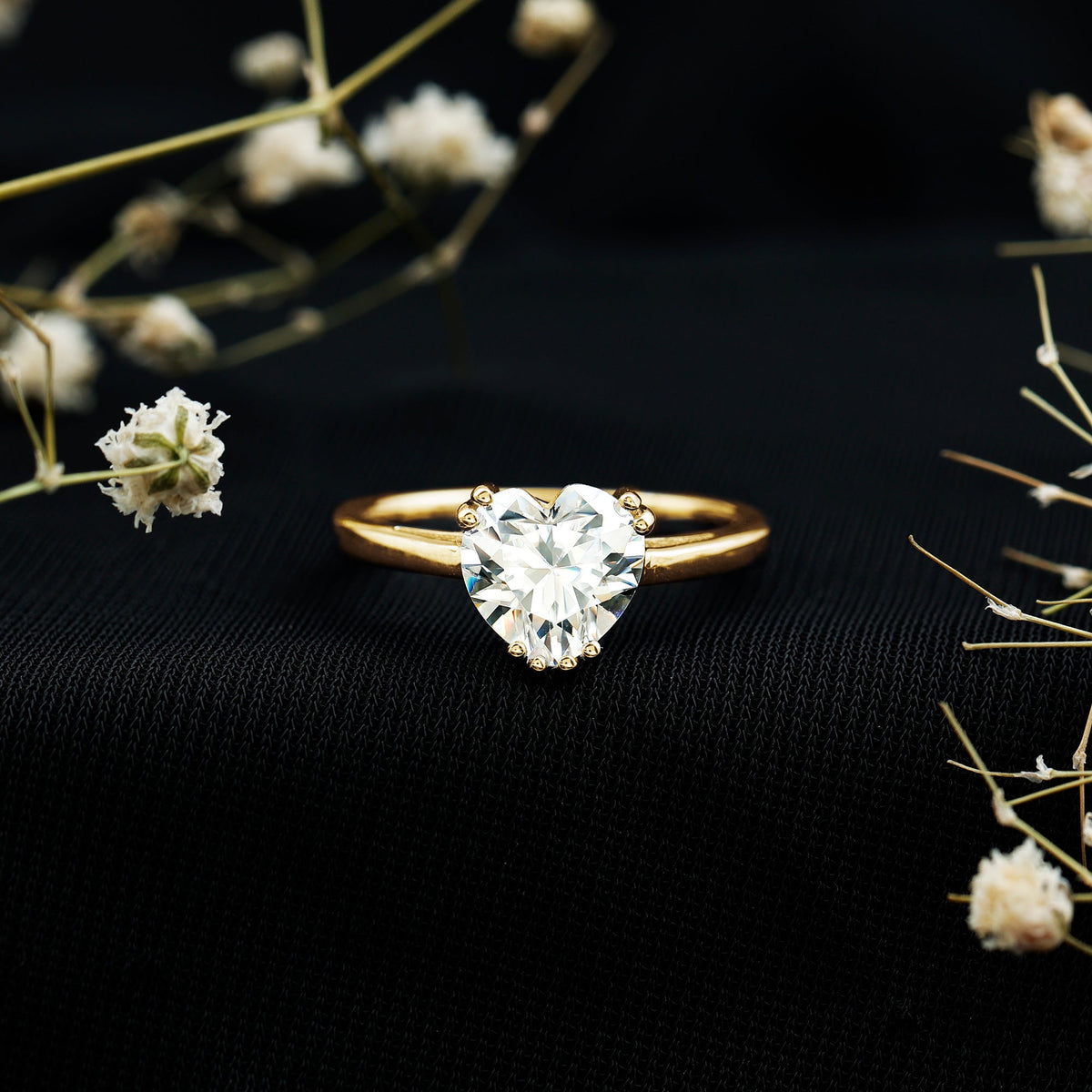 Heart Shaped 2 Carat Lab Grown Diamond Solitaire Engagement Ring with IGI Certificate