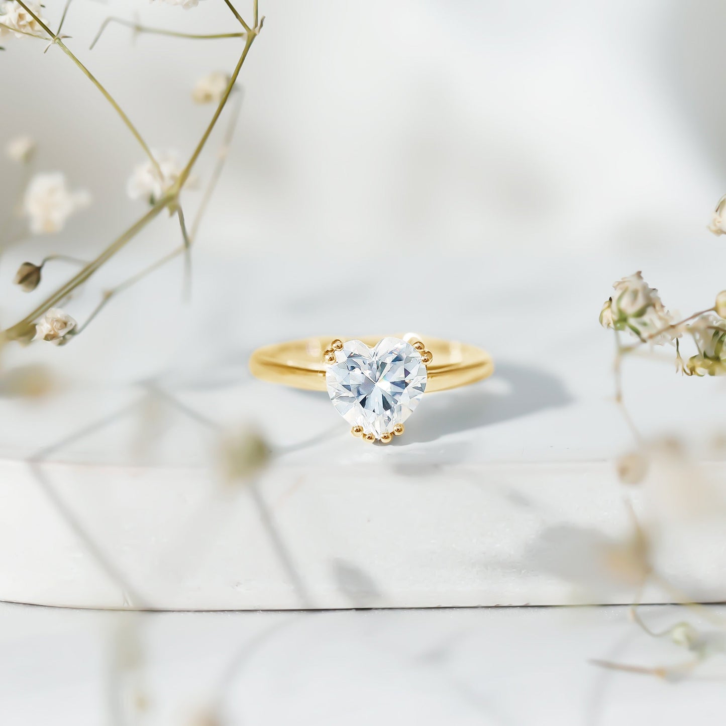 Heart Shaped 2 Carat Lab Grown Diamond Solitaire Engagement Ring with IGI Certificate