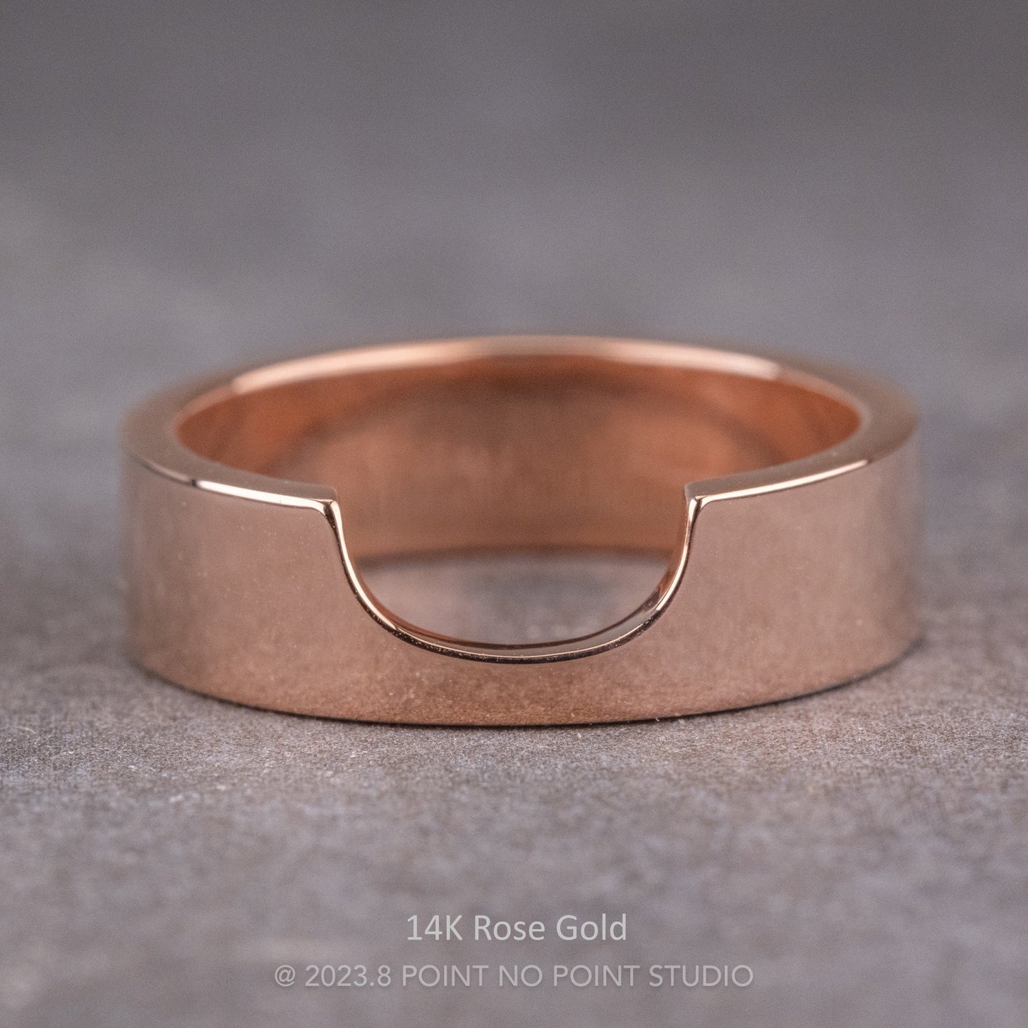 Ellipse Setting Wedding Ring, 6mm Polished