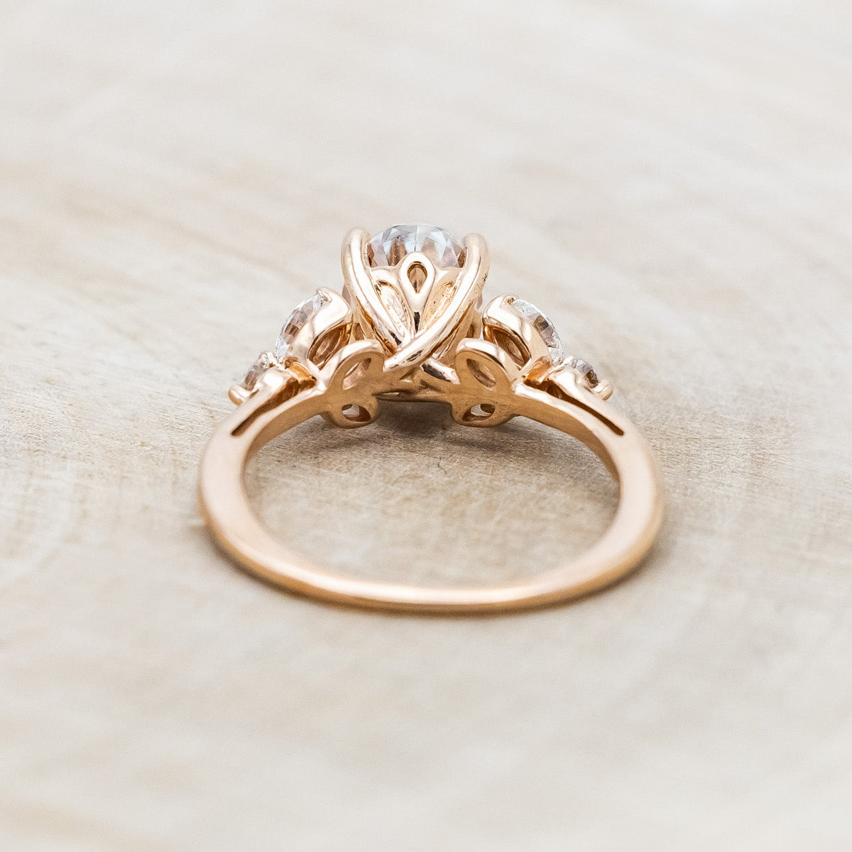 "Blossom" - Oval Cut Moissanite Engagement Ring With Diamond Accents