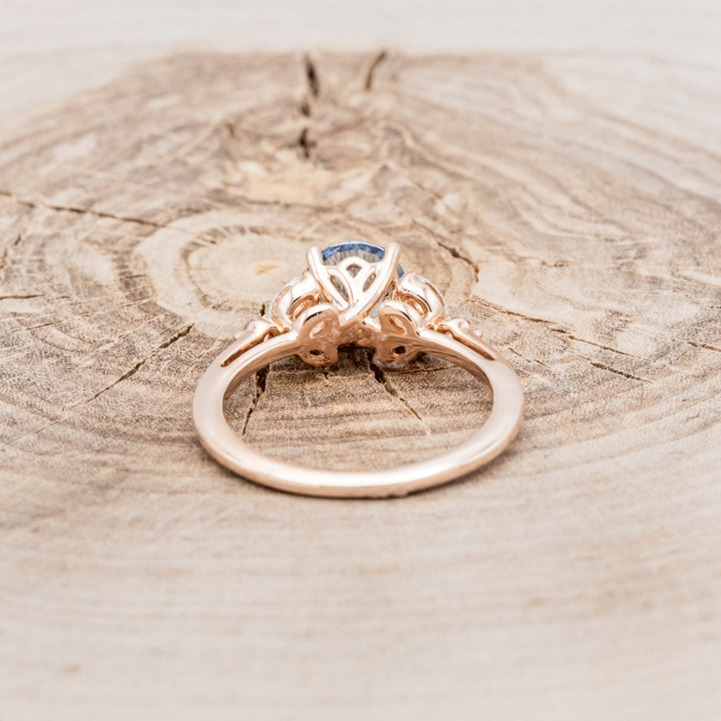 "Blossom" - Aquamarine Engagement Ring With Diamond Accents