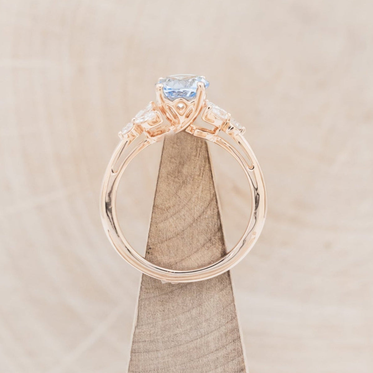 "Blossom" - Aquamarine Engagement Ring With Diamond Accents