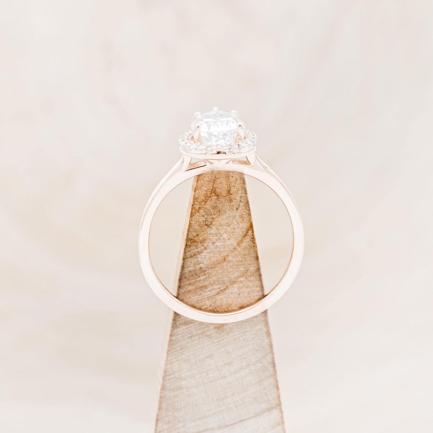 "Clariss" - Pear Cut Moissanite Engagement Ring With Diamond Halo