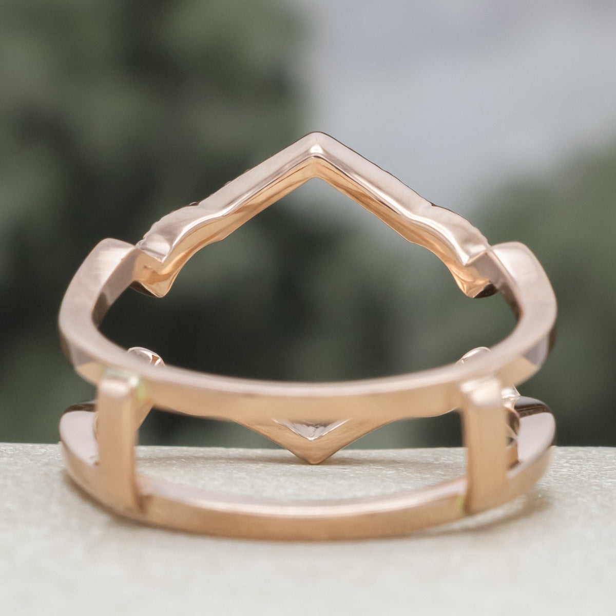 "Lucy in the Sky" - Ring Guard with Diamond Accents - 14K Rose Gold - Size 8