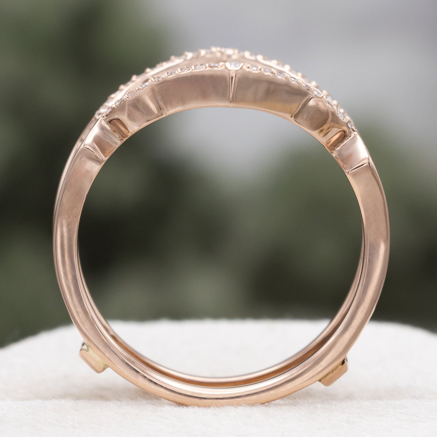 "Lucy in the Sky" - Ring Guard with Diamond Accents - 14K Rose Gold - Size 8