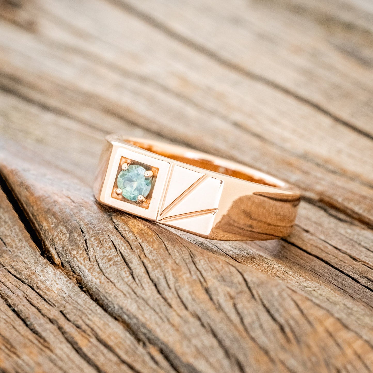 "Sylvan" - Flat Top Engagement Ring With Round Cut Stone