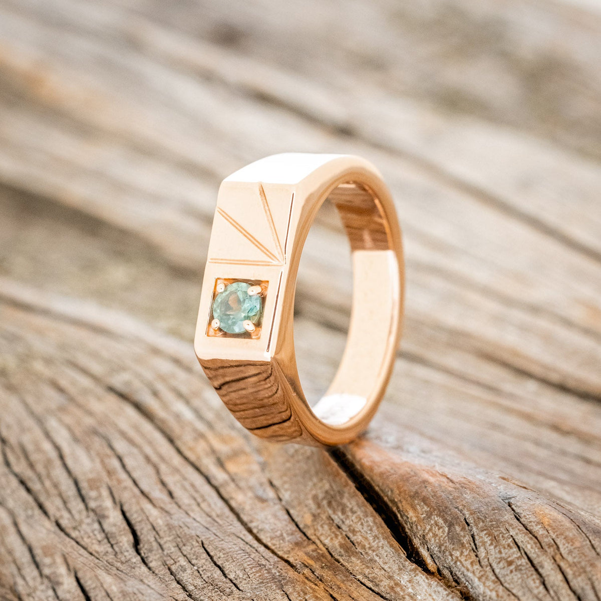 "Sylvan" - Flat Top Engagement Ring With Round Cut Stone
