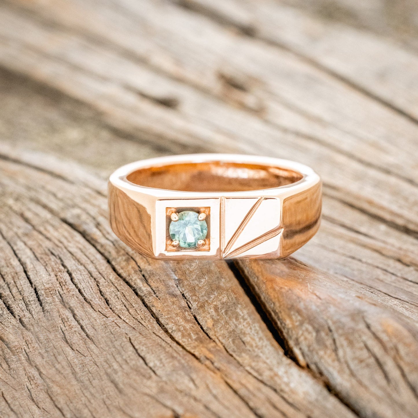 "Sylvan" - Flat Top Engagement Ring With Round Cut Stone
