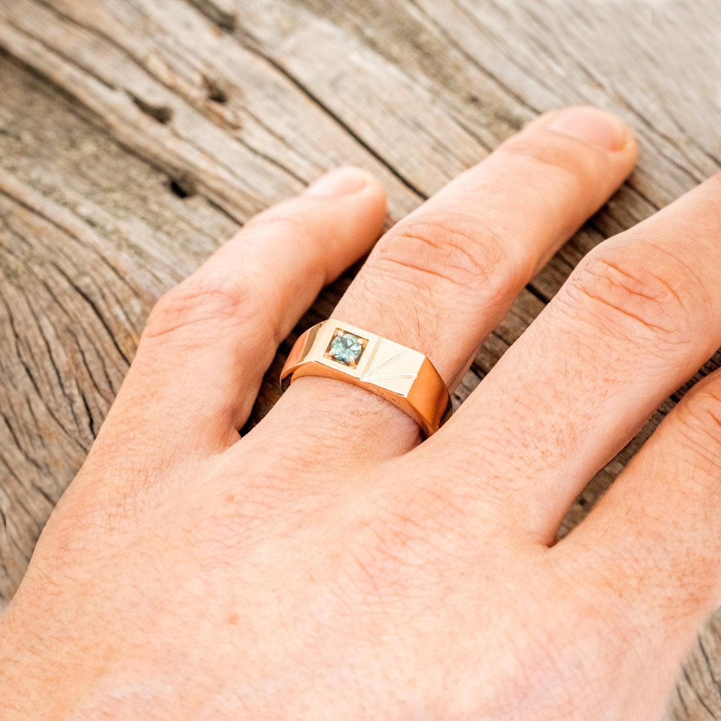 "Sylvan" - Flat Top Engagement Ring With Round Cut Stone