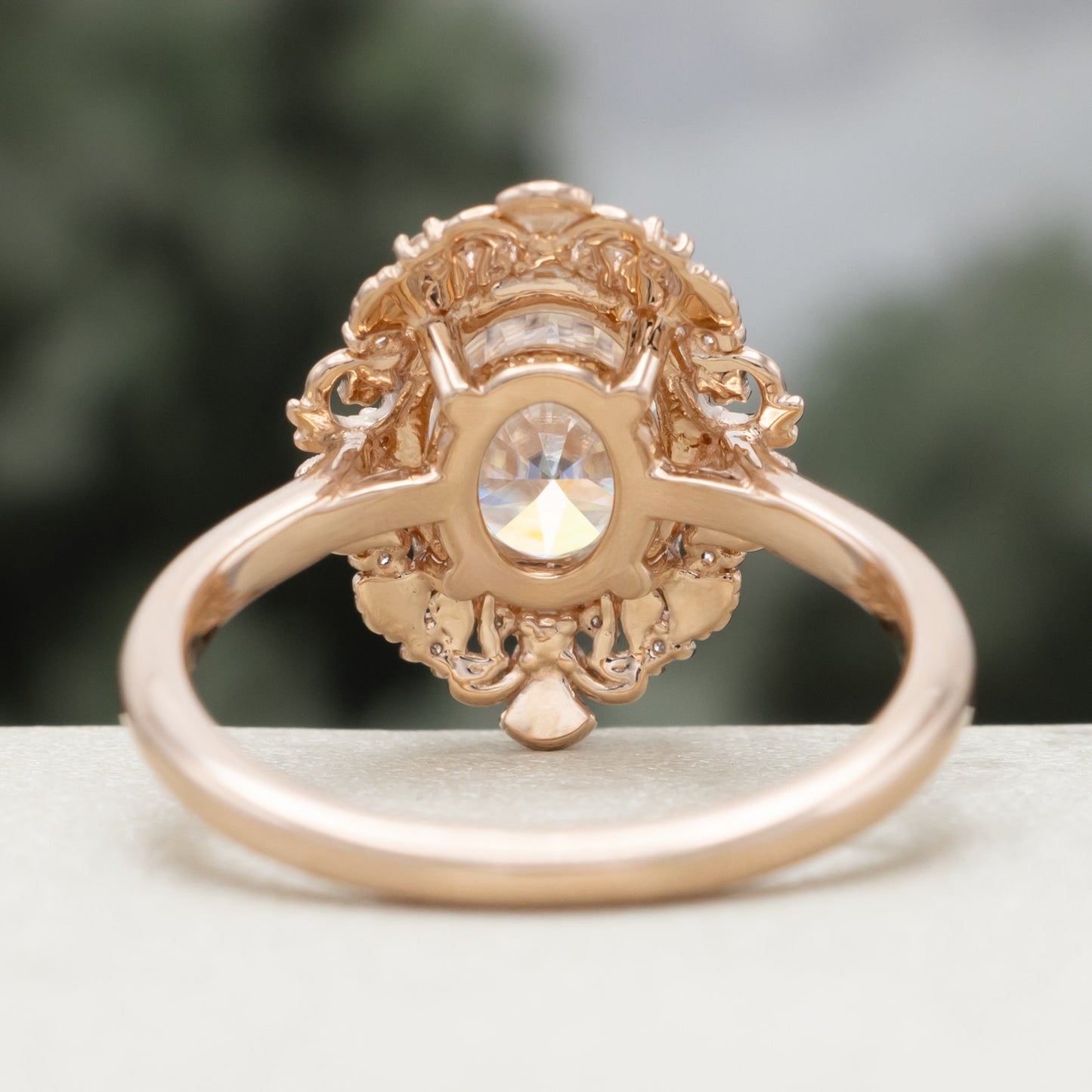 "Merrow" - Moissanite Engagement Ring With Pearl Accents And Diamond Tracer