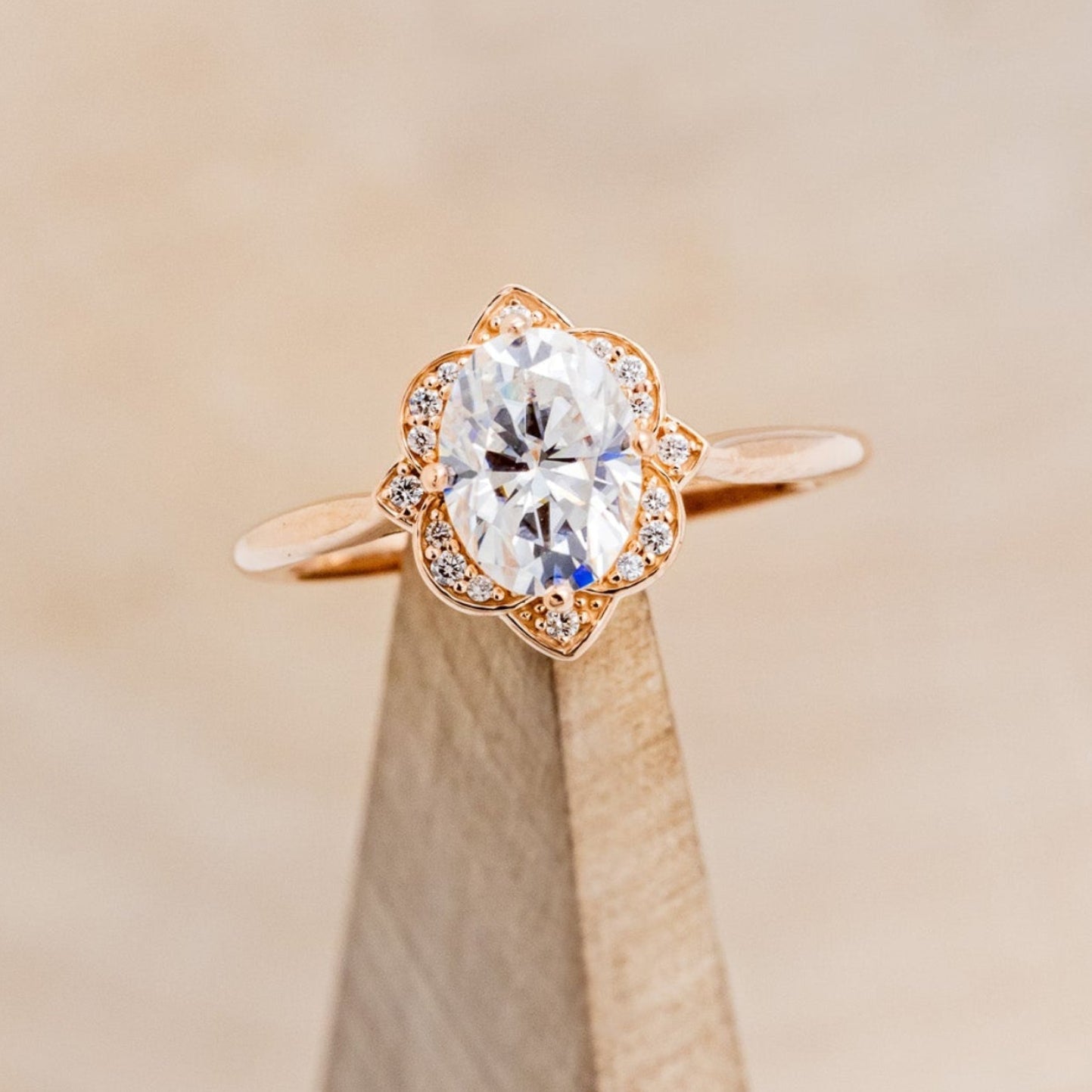 "Jane" - Moissanite Engagement Ring With Diamond Accents & Tracer