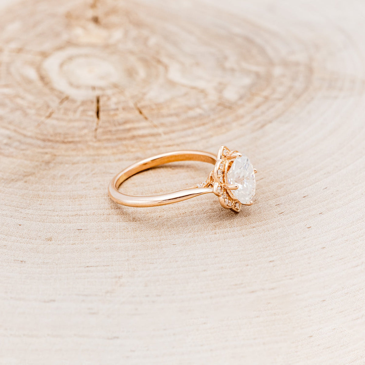 "Jane" - Moissanite Engagement Ring With Diamond Accents & Tracer