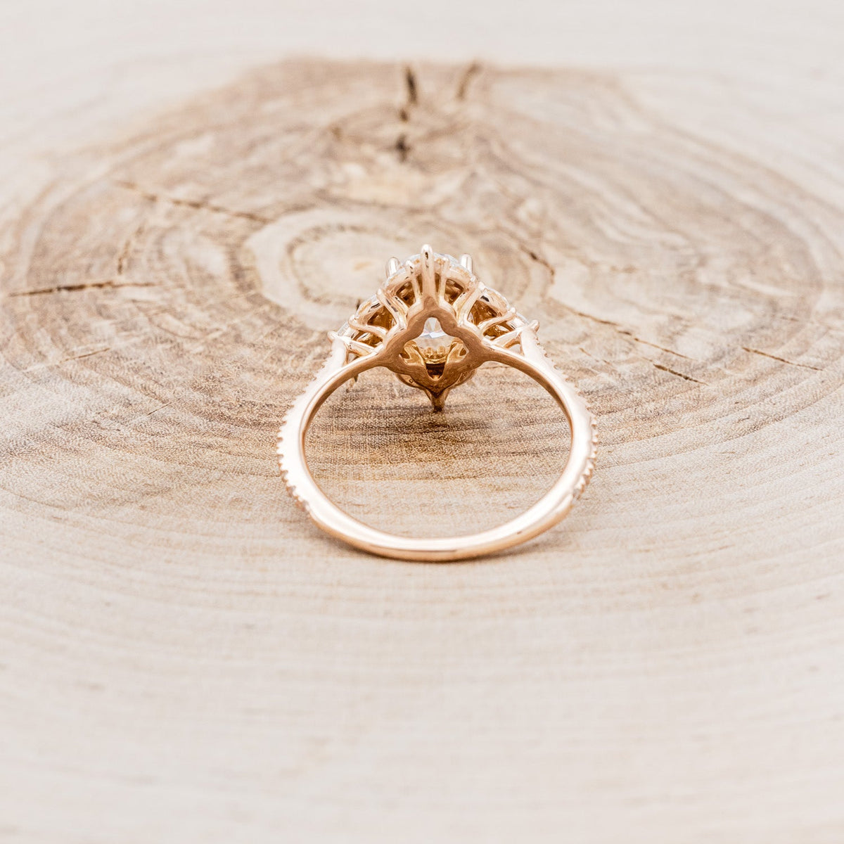 "North Star" - Oval Cut Moissanite Engagement Ring With Diamond Accents & Tracer