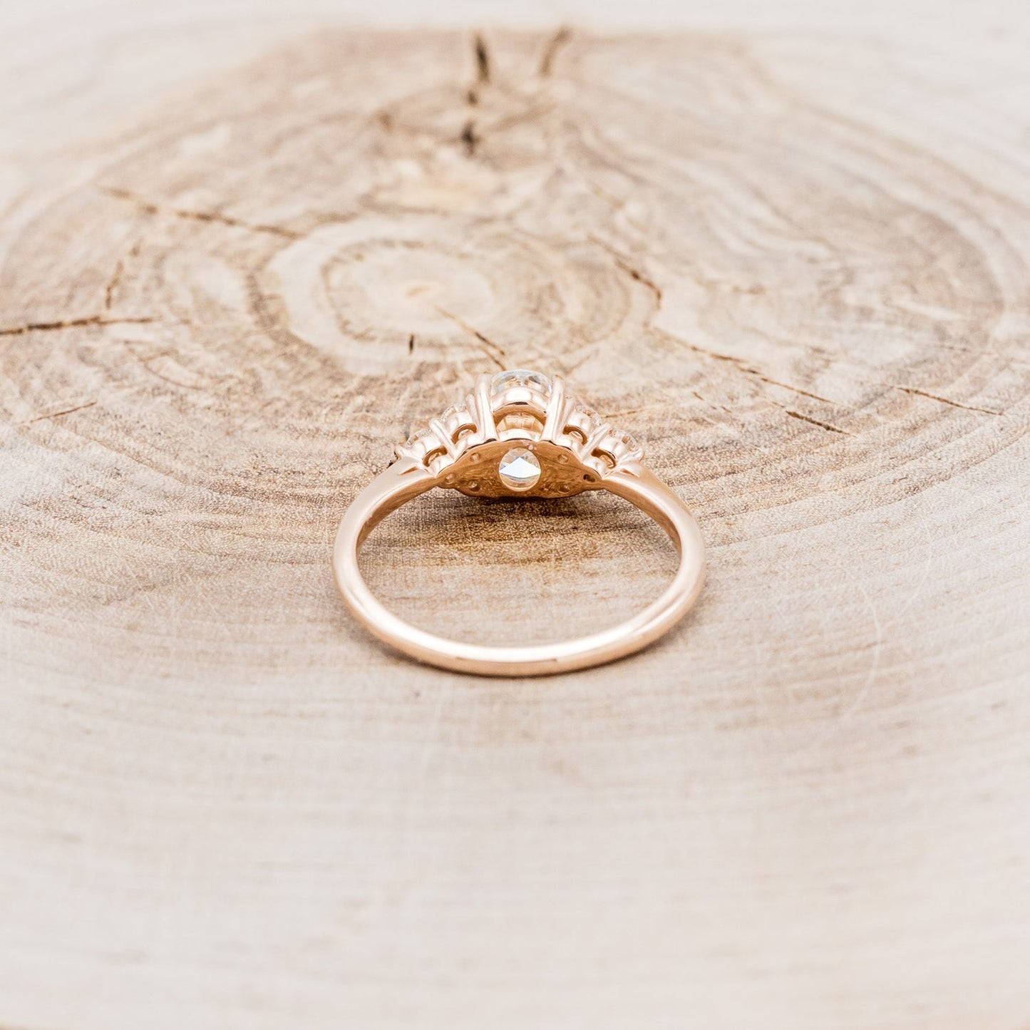 "Rhea" - Oval Cut Moissanite Engagement Ring With Diamond Accents