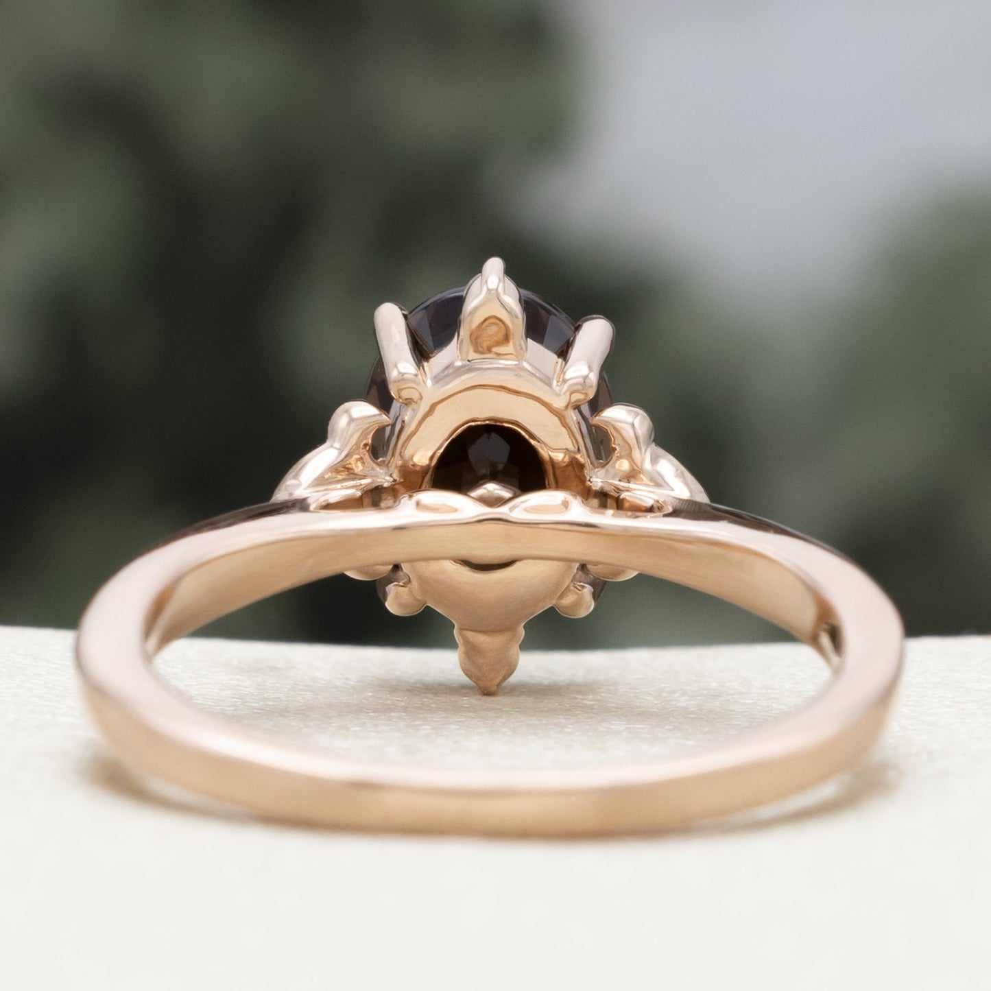 "Zella" - Smoky Quartz Engagement Ring With Diamond Accents