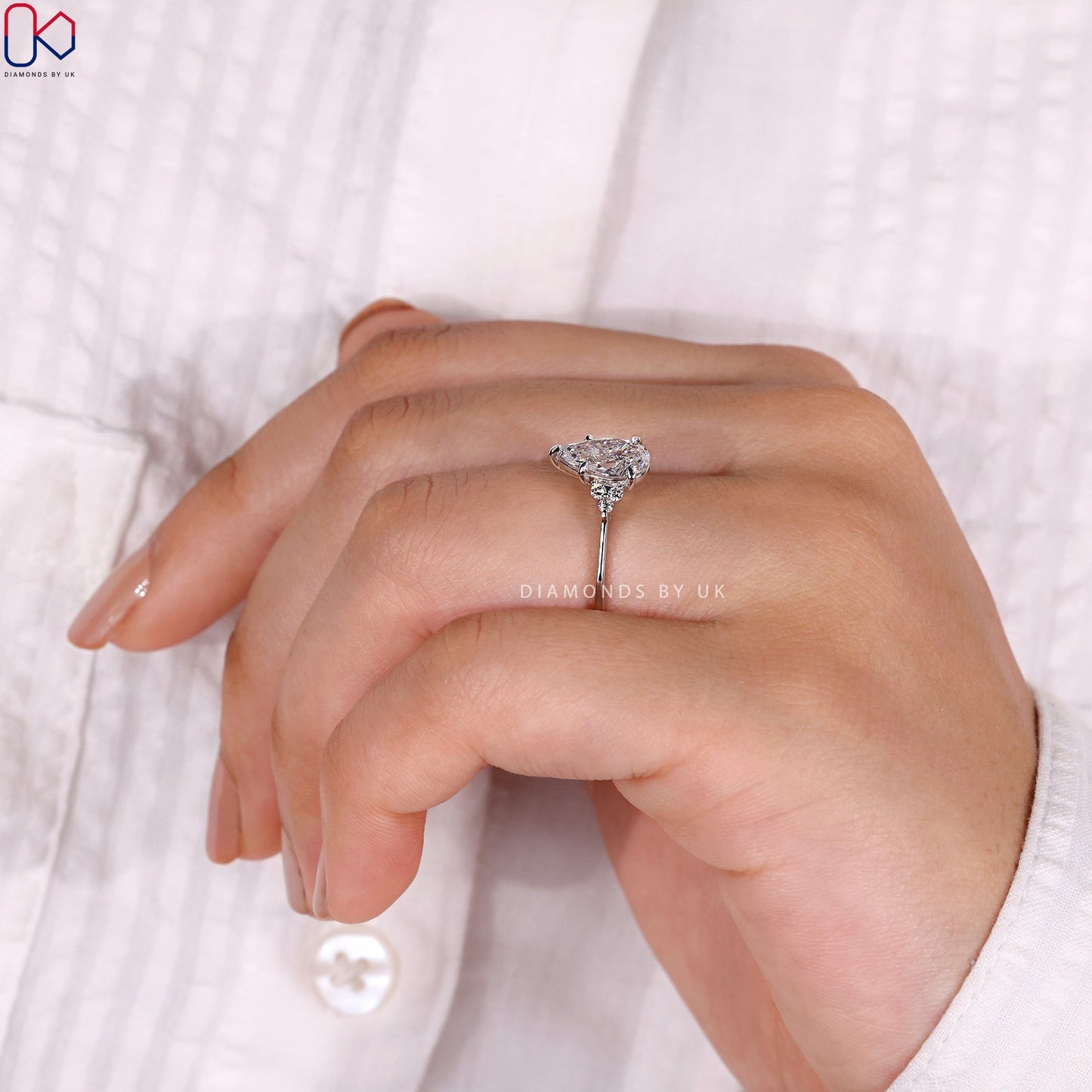 Pear Shaped Diamond Ring - Muse Setting
