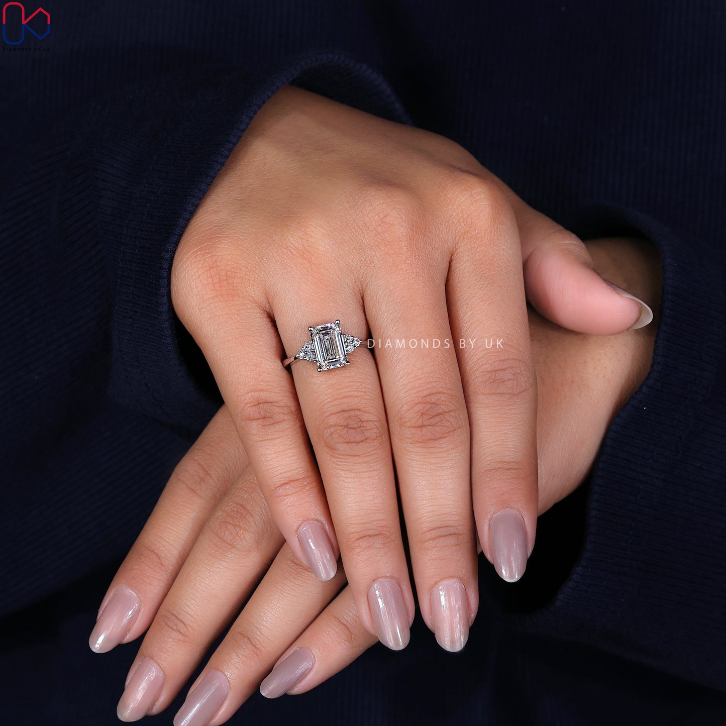 Emerald Cut Engagement Ring - Muse Setting