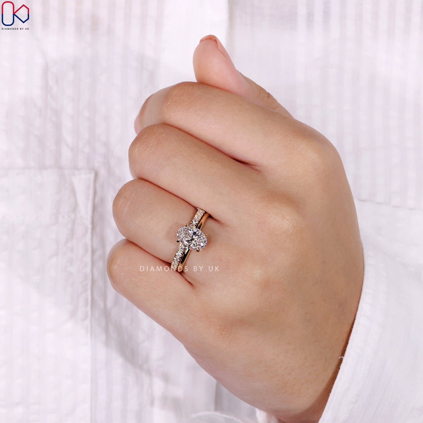 Oval Engagement Ring With Wedding Band