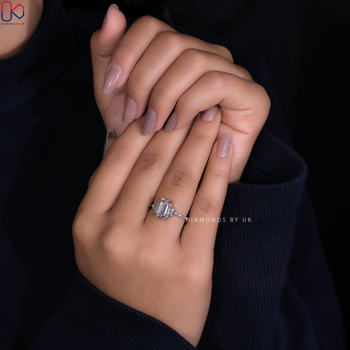 Emerald Cut Engagement Ring - Muse Setting
