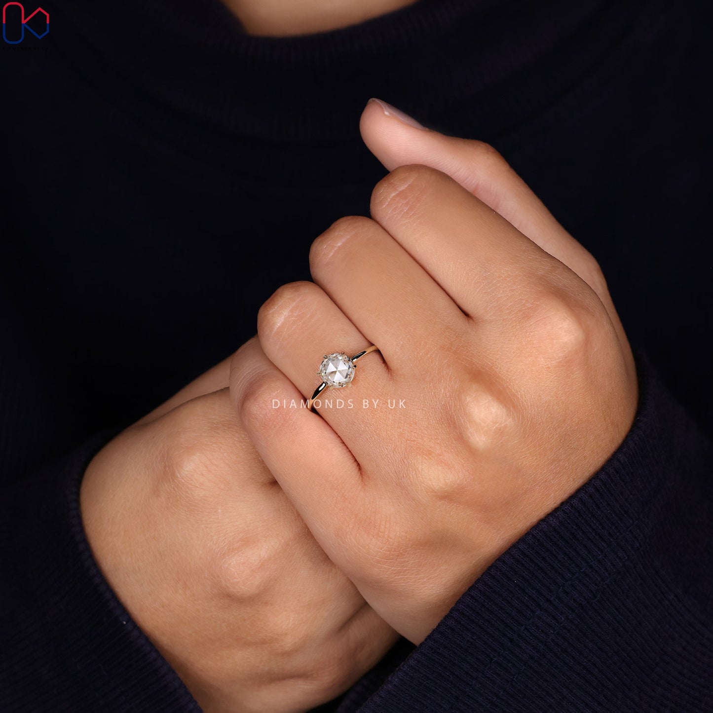 Solitaire Diamond Ring- Round Rose Cut