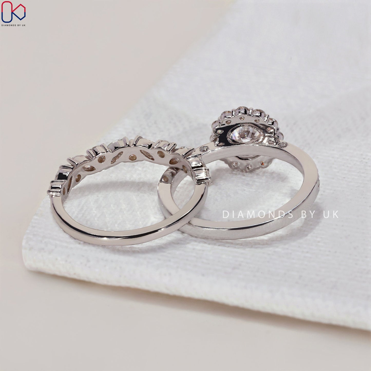 White Gold Engagement Ring With Wedding Band