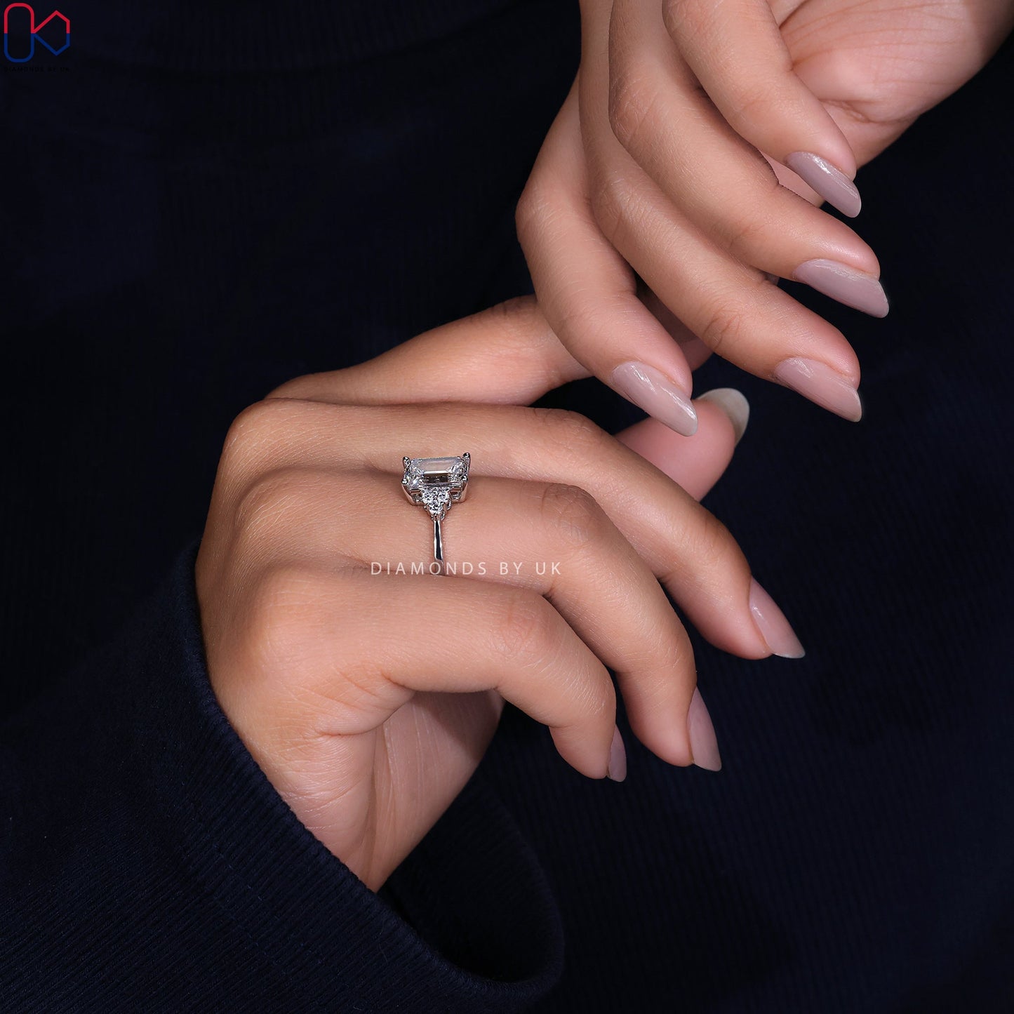 Emerald Cut Engagement Ring - Muse Setting