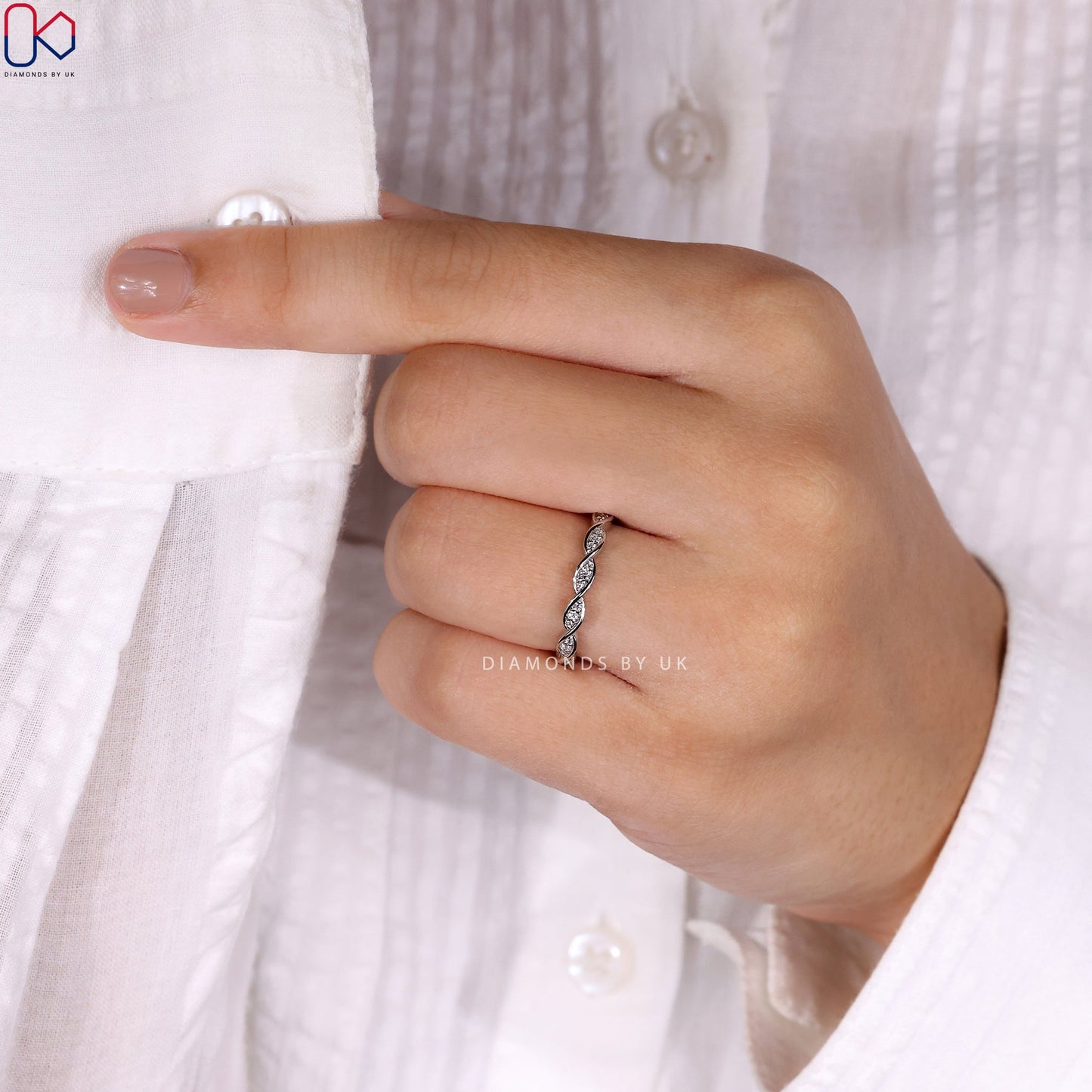Diamond Eternity Band – Twisted Rope Design