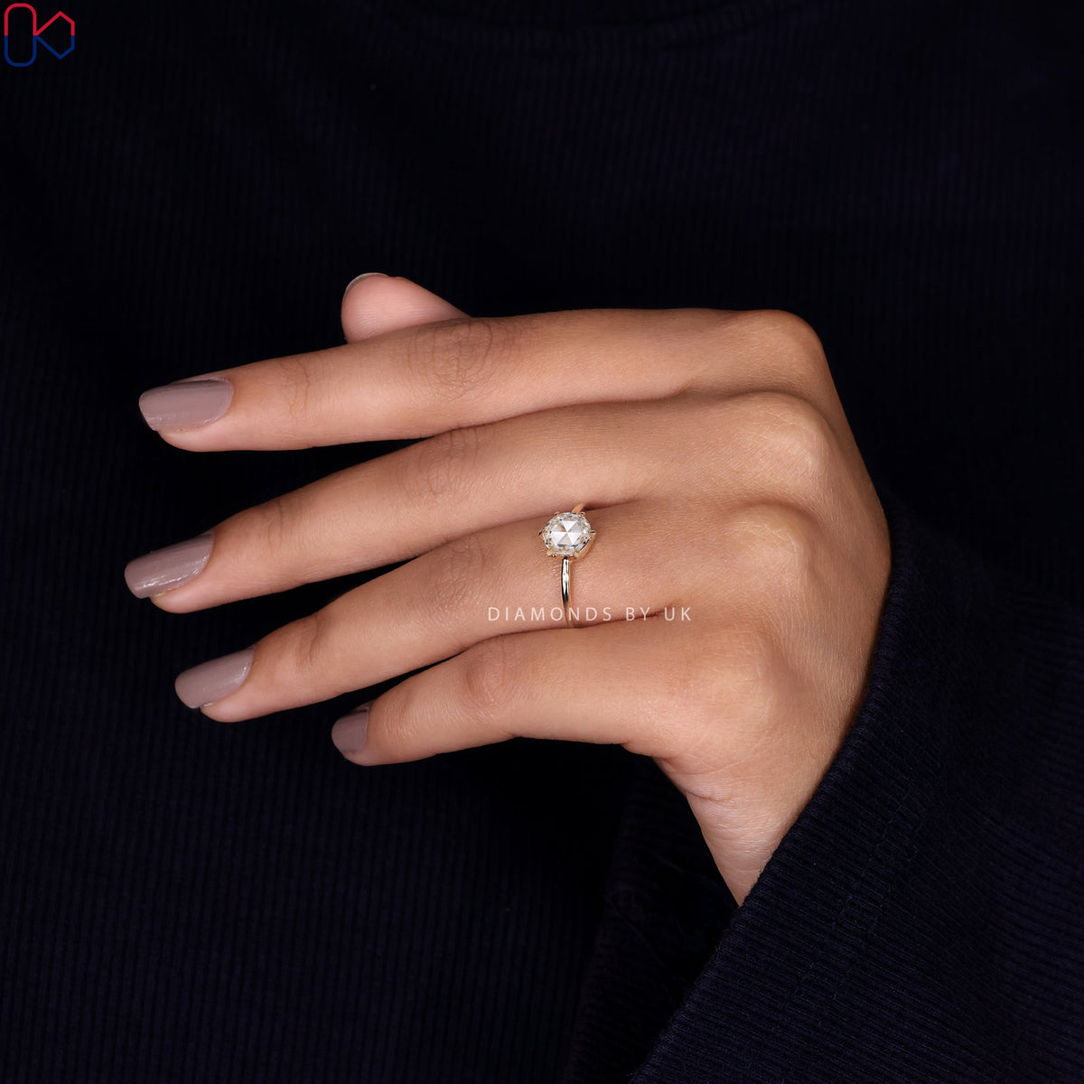 Solitaire Diamond Ring- Round Rose Cut