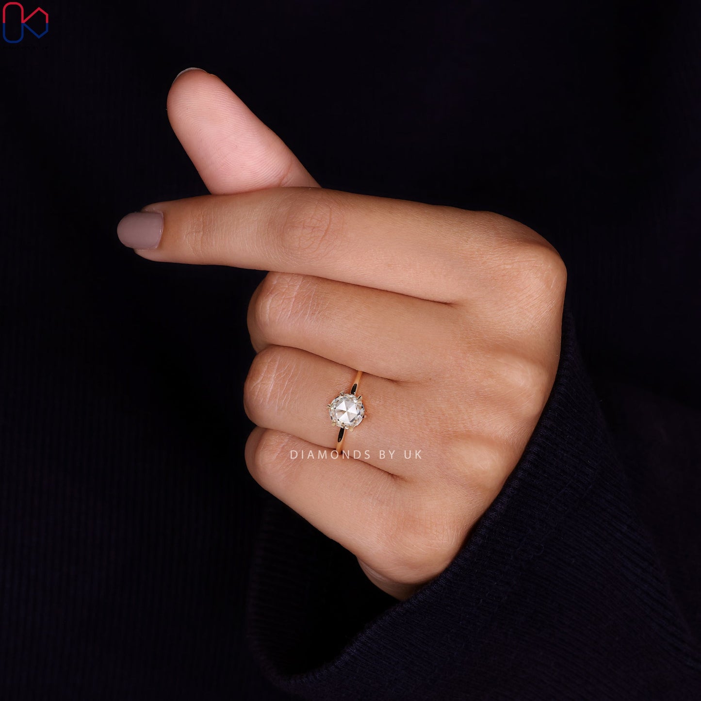 Solitaire Diamond Ring- Round Rose Cut