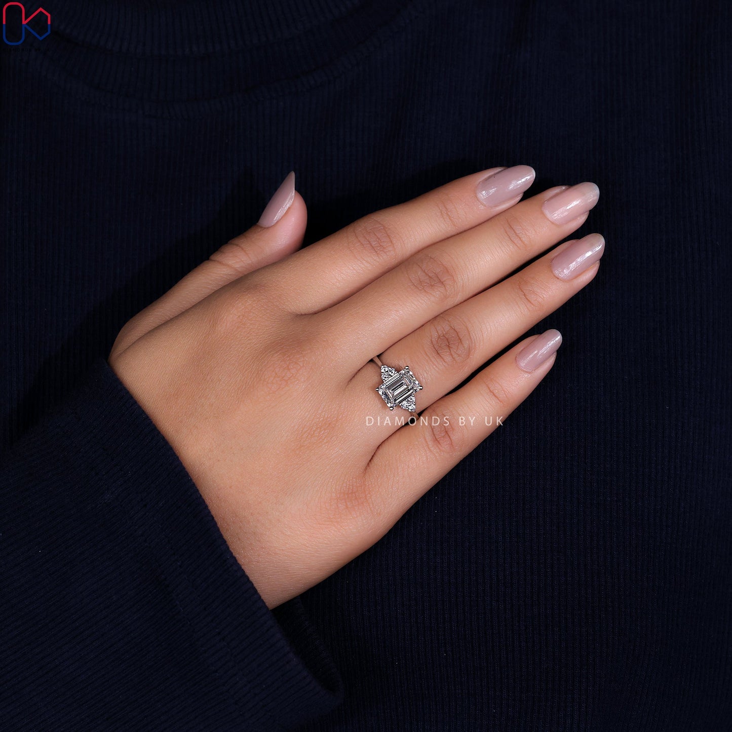 Emerald Cut Engagement Ring - Muse Setting