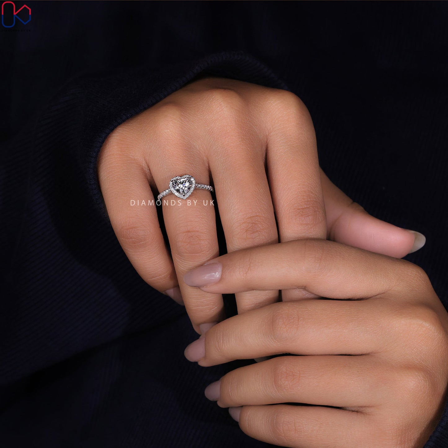 Heart Cut Diamond Ring – Pave Setting