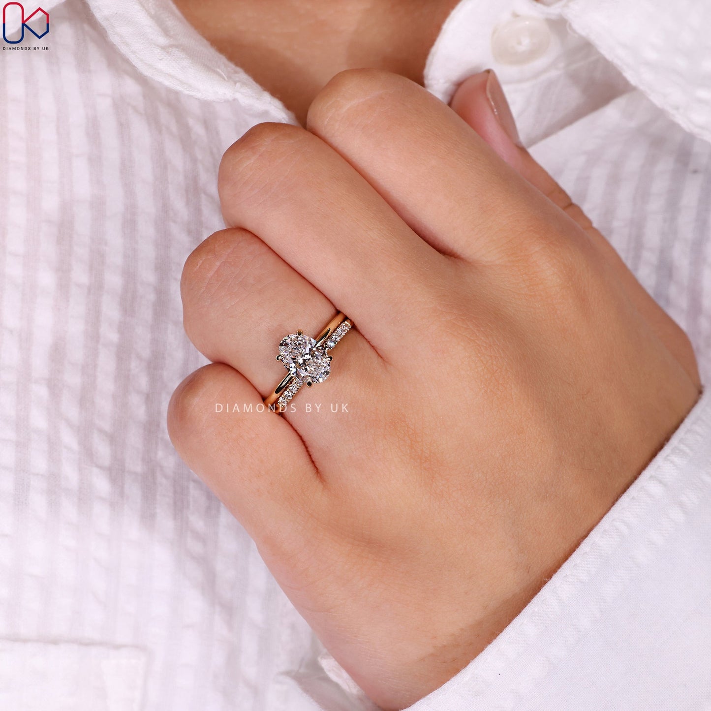 Oval Engagement Ring With Wedding Band