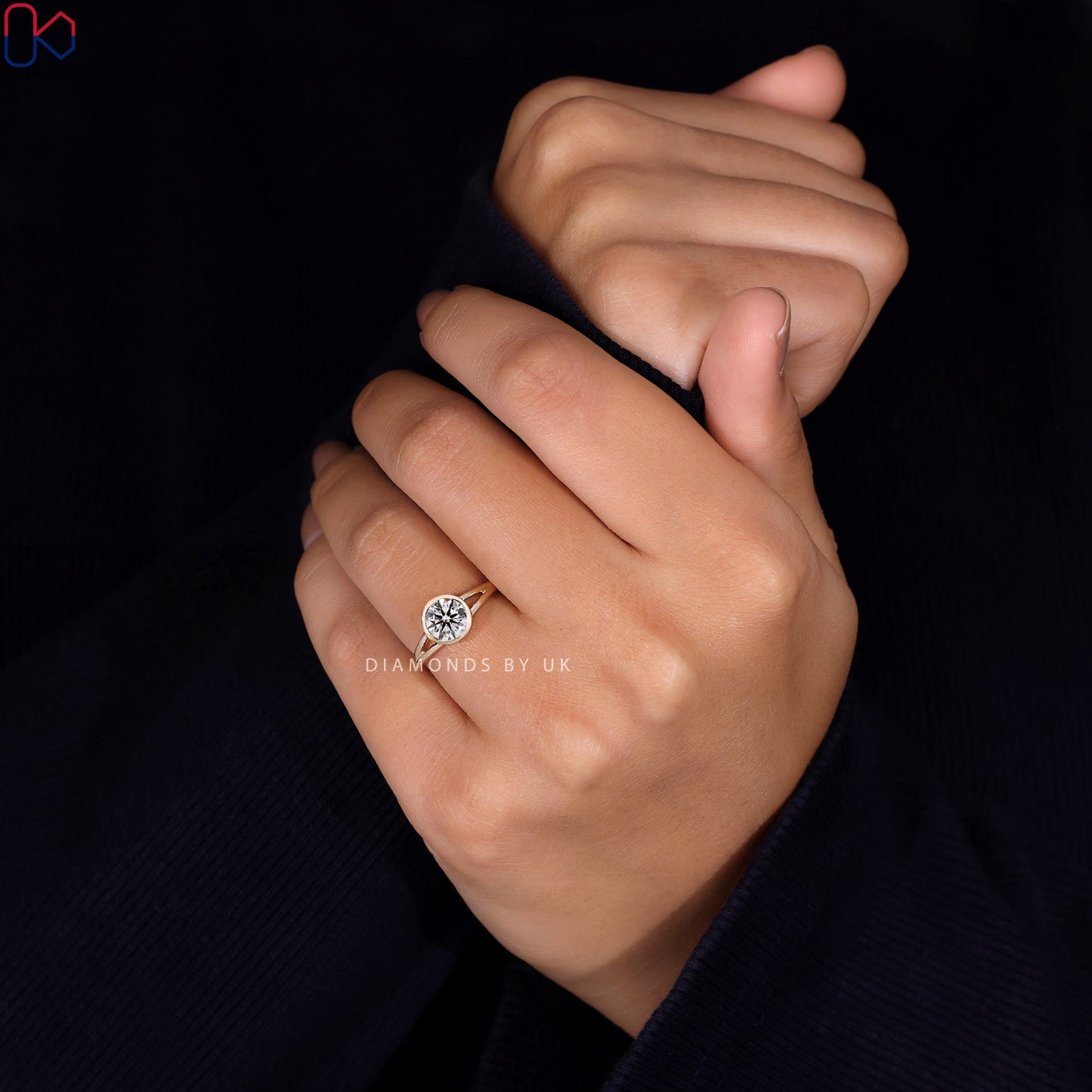 Round Diamond Bezel Set Engagement Ring