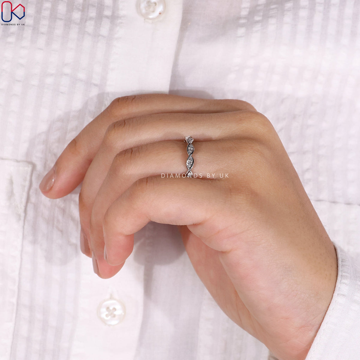Diamond Eternity Band – Twisted Rope Design