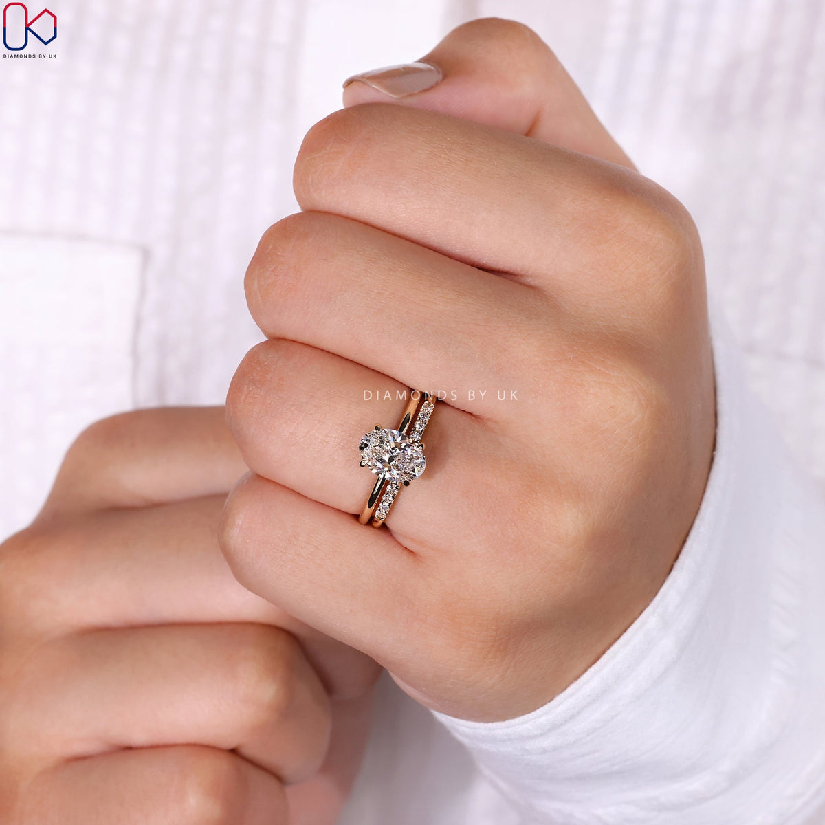 Oval Engagement Ring With Wedding Band