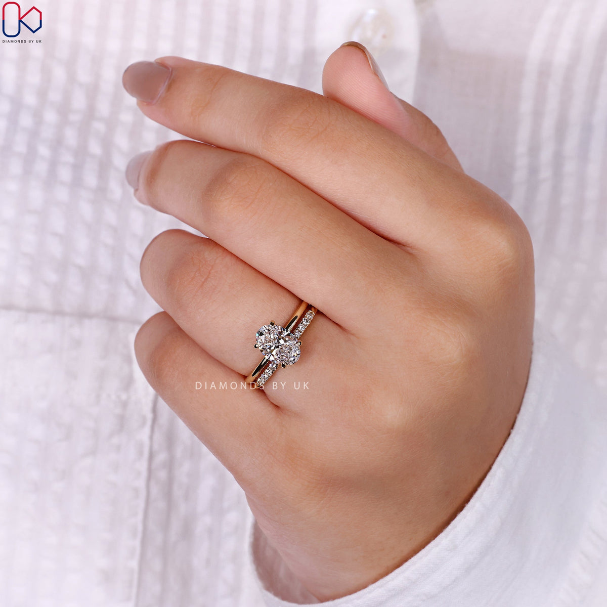 Oval Engagement Ring With Wedding Band