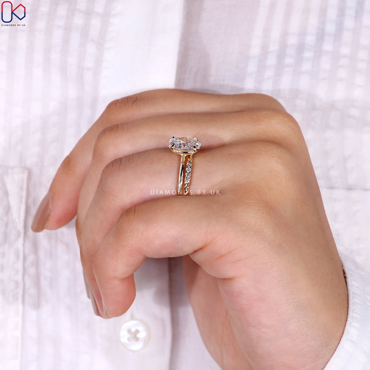 Oval Engagement Ring With Wedding Band